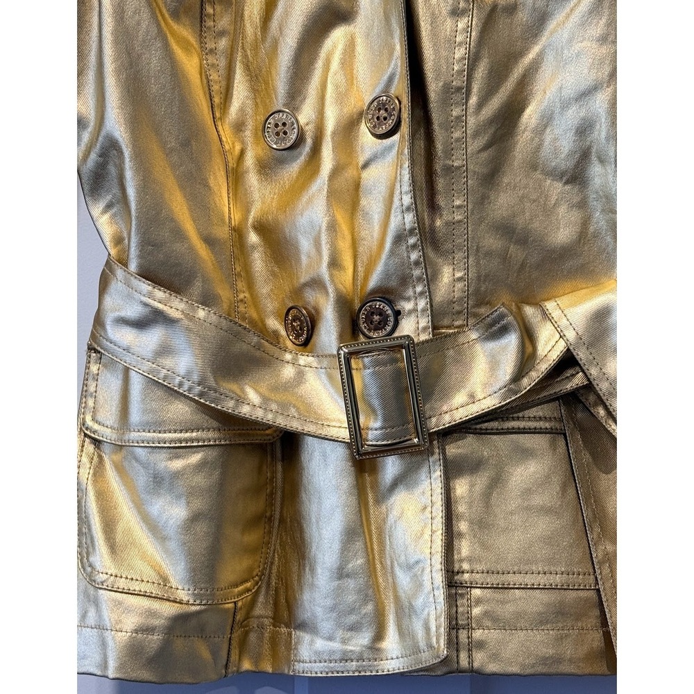 Ralph Lauren Gold Belted Trench-Style Jacket Ladies Size Small - Picture 3 of 4